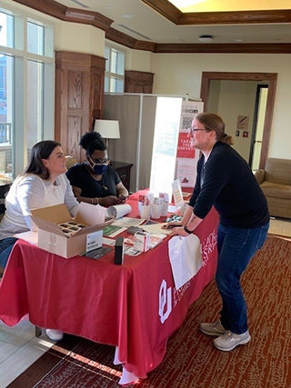 Social work practicum students represent HEPS at a University of Oklahoma health event in April.